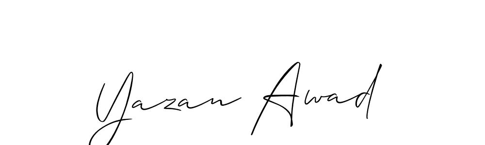 It looks lik you need a new signature style for name Yazan Awad. Design unique handwritten (Allison_Script) signature with our free signature maker in just a few clicks. Yazan Awad signature style 2 images and pictures png