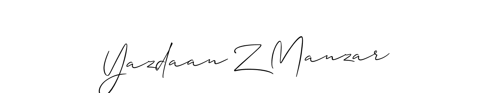 Allison_Script is a professional signature style that is perfect for those who want to add a touch of class to their signature. It is also a great choice for those who want to make their signature more unique. Get Yazdaan Z Manzar name to fancy signature for free. Yazdaan Z Manzar signature style 2 images and pictures png