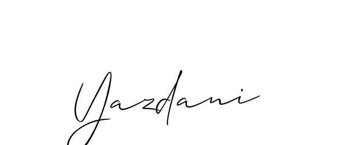 Allison_Script is a professional signature style that is perfect for those who want to add a touch of class to their signature. It is also a great choice for those who want to make their signature more unique. Get Yazdani name to fancy signature for free. Yazdani signature style 2 images and pictures png