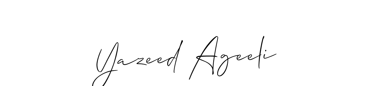 Use a signature maker to create a handwritten signature online. With this signature software, you can design (Allison_Script) your own signature for name Yazeed Ageeli. Yazeed Ageeli signature style 2 images and pictures png