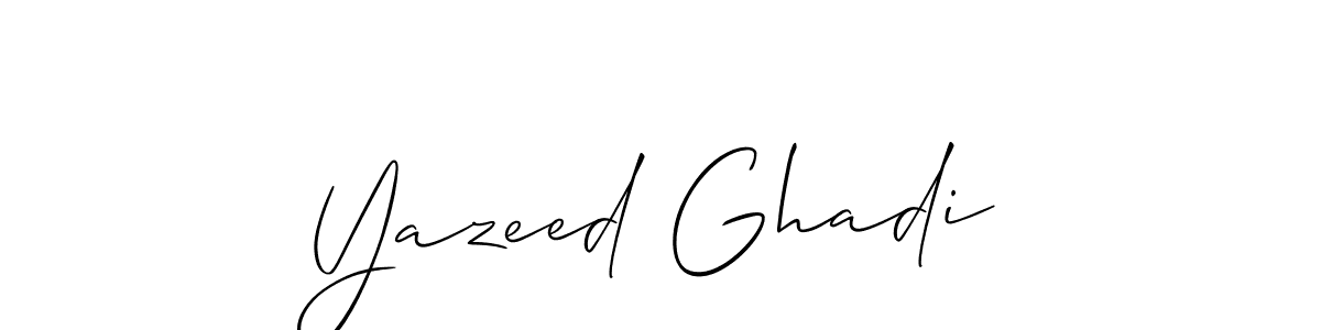 You should practise on your own different ways (Allison_Script) to write your name (Yazeed Ghadi) in signature. don't let someone else do it for you. Yazeed Ghadi signature style 2 images and pictures png