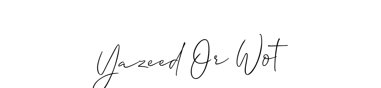 How to make Yazeed Or Wot name signature. Use Allison_Script style for creating short signs online. This is the latest handwritten sign. Yazeed Or Wot signature style 2 images and pictures png