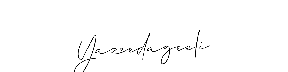 It looks lik you need a new signature style for name Yazeedageeli. Design unique handwritten (Allison_Script) signature with our free signature maker in just a few clicks. Yazeedageeli signature style 2 images and pictures png