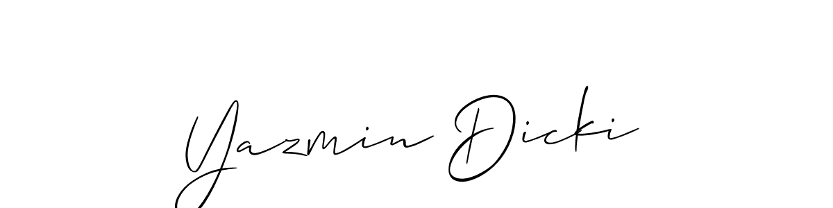 Create a beautiful signature design for name Yazmin Dicki. With this signature (Allison_Script) fonts, you can make a handwritten signature for free. Yazmin Dicki signature style 2 images and pictures png