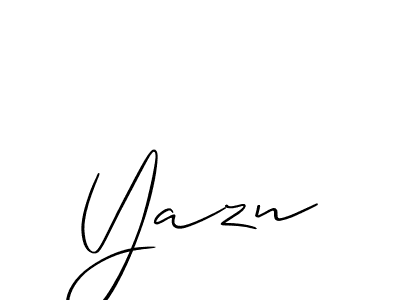 Create a beautiful signature design for name Yazn. With this signature (Allison_Script) fonts, you can make a handwritten signature for free. Yazn signature style 2 images and pictures png