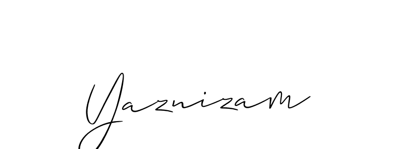 if you are searching for the best signature style for your name Yaznizam. so please give up your signature search. here we have designed multiple signature styles  using Allison_Script. Yaznizam signature style 2 images and pictures png