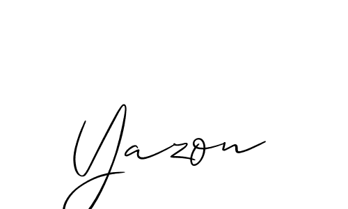 It looks lik you need a new signature style for name Yazon. Design unique handwritten (Allison_Script) signature with our free signature maker in just a few clicks. Yazon signature style 2 images and pictures png