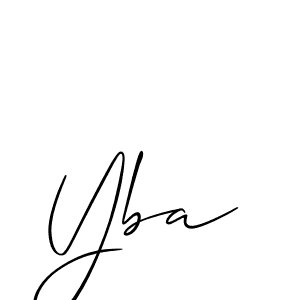 Design your own signature with our free online signature maker. With this signature software, you can create a handwritten (Allison_Script) signature for name Yba. Yba signature style 2 images and pictures png