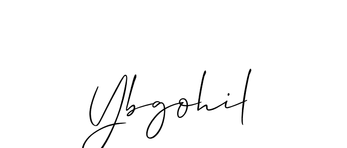 Use a signature maker to create a handwritten signature online. With this signature software, you can design (Allison_Script) your own signature for name Ybgohil. Ybgohil signature style 2 images and pictures png