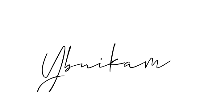 Make a beautiful signature design for name Ybnikam. With this signature (Allison_Script) style, you can create a handwritten signature for free. Ybnikam signature style 2 images and pictures png