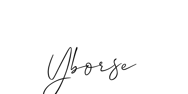 Use a signature maker to create a handwritten signature online. With this signature software, you can design (Allison_Script) your own signature for name Yborse. Yborse signature style 2 images and pictures png