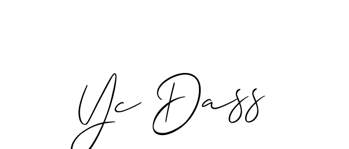How to make Yc Dass name signature. Use Allison_Script style for creating short signs online. This is the latest handwritten sign. Yc Dass signature style 2 images and pictures png