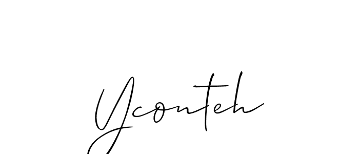 Make a beautiful signature design for name Yconteh. With this signature (Allison_Script) style, you can create a handwritten signature for free. Yconteh signature style 2 images and pictures png
