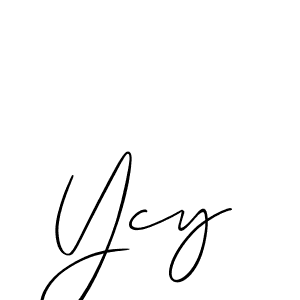 The best way (Allison_Script) to make a short signature is to pick only two or three words in your name. The name Ycy include a total of six letters. For converting this name. Ycy signature style 2 images and pictures png