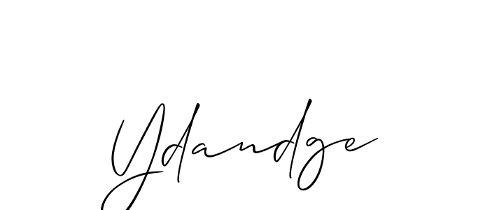 Create a beautiful signature design for name Ydandge. With this signature (Allison_Script) fonts, you can make a handwritten signature for free. Ydandge signature style 2 images and pictures png