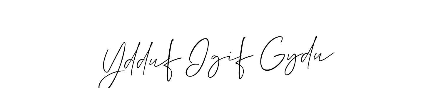 Make a beautiful signature design for name Ydduf Igif Gydu. With this signature (Allison_Script) style, you can create a handwritten signature for free. Ydduf Igif Gydu signature style 2 images and pictures png