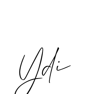 Use a signature maker to create a handwritten signature online. With this signature software, you can design (Allison_Script) your own signature for name Ydi. Ydi signature style 2 images and pictures png