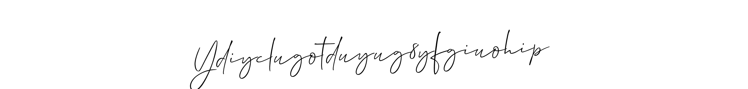 It looks lik you need a new signature style for name Ydiyclugotduyug8yfgiuohip. Design unique handwritten (Allison_Script) signature with our free signature maker in just a few clicks. Ydiyclugotduyug8yfgiuohip signature style 2 images and pictures png