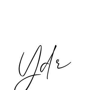 The best way (Allison_Script) to make a short signature is to pick only two or three words in your name. The name Ydr include a total of six letters. For converting this name. Ydr signature style 2 images and pictures png