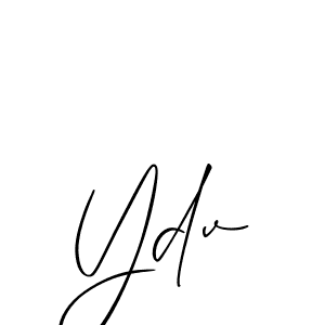 Use a signature maker to create a handwritten signature online. With this signature software, you can design (Allison_Script) your own signature for name Ydv. Ydv signature style 2 images and pictures png