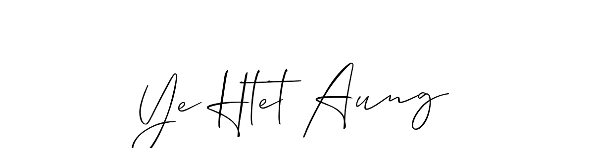 You should practise on your own different ways (Allison_Script) to write your name (Ye Htet Aung) in signature. don't let someone else do it for you. Ye Htet Aung signature style 2 images and pictures png