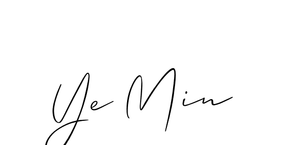 if you are searching for the best signature style for your name Ye Min. so please give up your signature search. here we have designed multiple signature styles  using Allison_Script. Ye Min signature style 2 images and pictures png