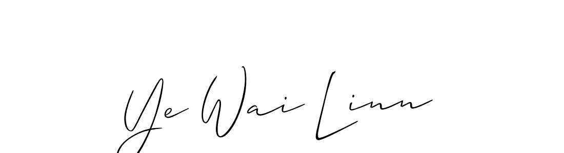 Allison_Script is a professional signature style that is perfect for those who want to add a touch of class to their signature. It is also a great choice for those who want to make their signature more unique. Get Ye Wai Linn name to fancy signature for free. Ye Wai Linn signature style 2 images and pictures png