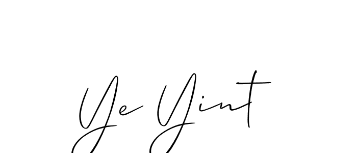 Also You can easily find your signature by using the search form. We will create Ye Yint name handwritten signature images for you free of cost using Allison_Script sign style. Ye Yint signature style 2 images and pictures png