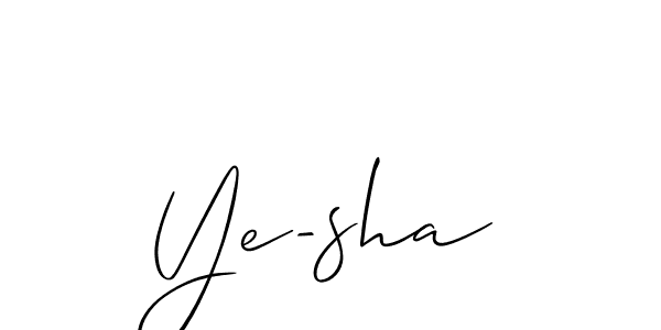 Similarly Allison_Script is the best handwritten signature design. Signature creator online .You can use it as an online autograph creator for name Ye-sha. Ye-sha signature style 2 images and pictures png