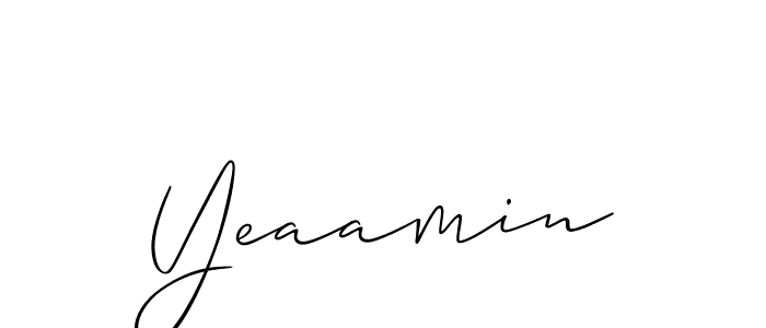 The best way (Allison_Script) to make a short signature is to pick only two or three words in your name. The name Yeaamin include a total of six letters. For converting this name. Yeaamin signature style 2 images and pictures png
