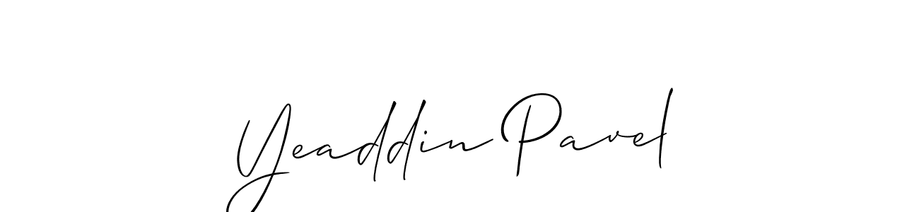 Use a signature maker to create a handwritten signature online. With this signature software, you can design (Allison_Script) your own signature for name Yeaddin Pavel. Yeaddin Pavel signature style 2 images and pictures png