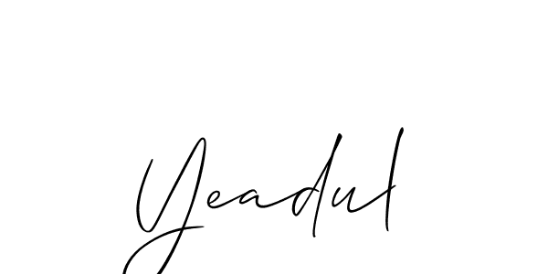 Also we have Yeadul name is the best signature style. Create professional handwritten signature collection using Allison_Script autograph style. Yeadul signature style 2 images and pictures png