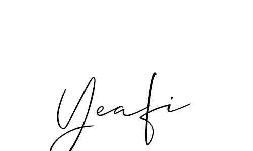 It looks lik you need a new signature style for name Yeafi. Design unique handwritten (Allison_Script) signature with our free signature maker in just a few clicks. Yeafi signature style 2 images and pictures png
