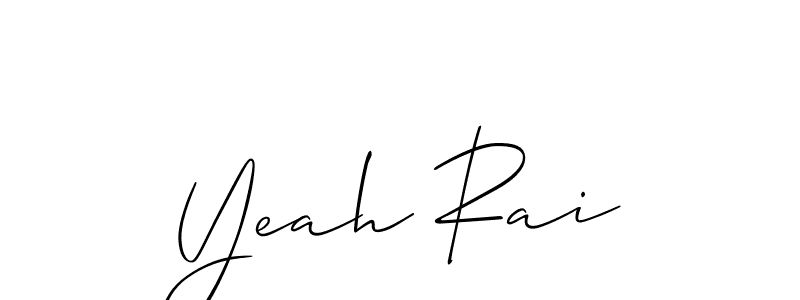 Make a beautiful signature design for name Yeah Rai. With this signature (Allison_Script) style, you can create a handwritten signature for free. Yeah Rai signature style 2 images and pictures png