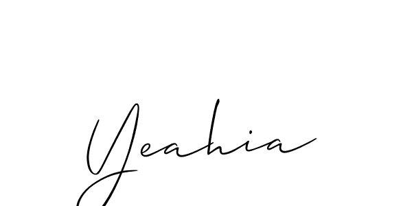 Yeahia stylish signature style. Best Handwritten Sign (Allison_Script) for my name. Handwritten Signature Collection Ideas for my name Yeahia. Yeahia signature style 2 images and pictures png