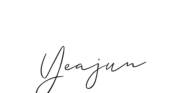 It looks lik you need a new signature style for name Yeajun. Design unique handwritten (Allison_Script) signature with our free signature maker in just a few clicks. Yeajun signature style 2 images and pictures png