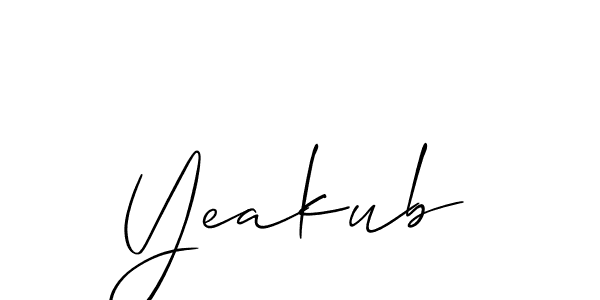 if you are searching for the best signature style for your name Yeakub. so please give up your signature search. here we have designed multiple signature styles  using Allison_Script. Yeakub signature style 2 images and pictures png