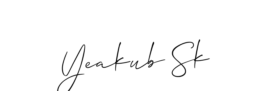 Also we have Yeakub Sk name is the best signature style. Create professional handwritten signature collection using Allison_Script autograph style. Yeakub Sk signature style 2 images and pictures png