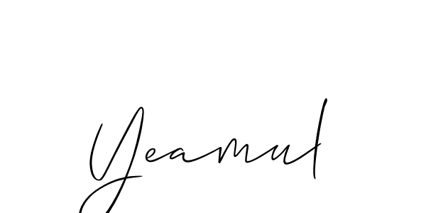 You should practise on your own different ways (Allison_Script) to write your name (Yeamul) in signature. don't let someone else do it for you. Yeamul signature style 2 images and pictures png