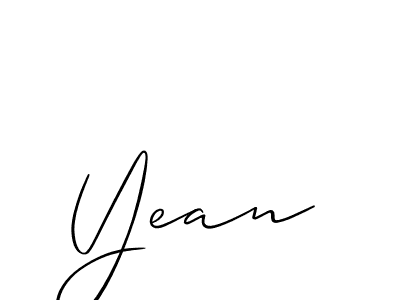 if you are searching for the best signature style for your name Yean. so please give up your signature search. here we have designed multiple signature styles  using Allison_Script. Yean signature style 2 images and pictures png