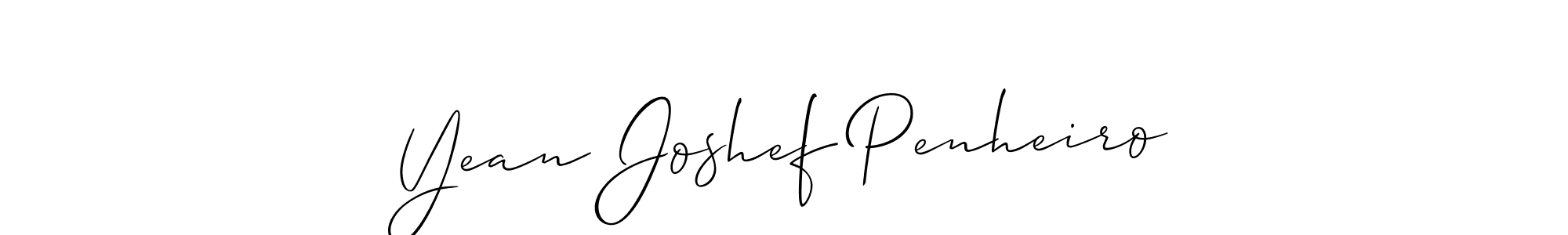 Create a beautiful signature design for name Yean Joshef Penheiro. With this signature (Allison_Script) fonts, you can make a handwritten signature for free. Yean Joshef Penheiro signature style 2 images and pictures png