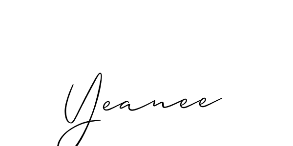 if you are searching for the best signature style for your name Yeanee. so please give up your signature search. here we have designed multiple signature styles  using Allison_Script. Yeanee signature style 2 images and pictures png