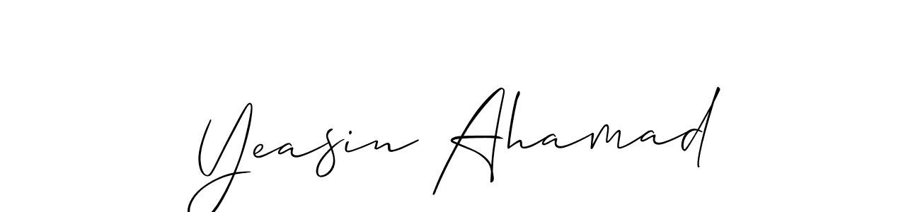 Use a signature maker to create a handwritten signature online. With this signature software, you can design (Allison_Script) your own signature for name Yeasin Ahamad. Yeasin Ahamad signature style 2 images and pictures png