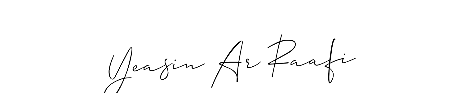 Also You can easily find your signature by using the search form. We will create Yeasin Ar Raafi name handwritten signature images for you free of cost using Allison_Script sign style. Yeasin Ar Raafi signature style 2 images and pictures png