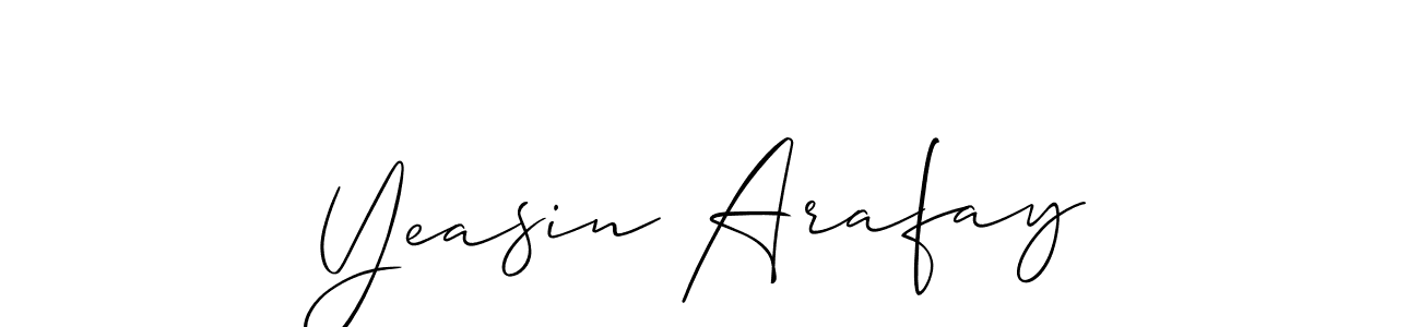 Make a beautiful signature design for name Yeasin Arafay. With this signature (Allison_Script) style, you can create a handwritten signature for free. Yeasin Arafay signature style 2 images and pictures png