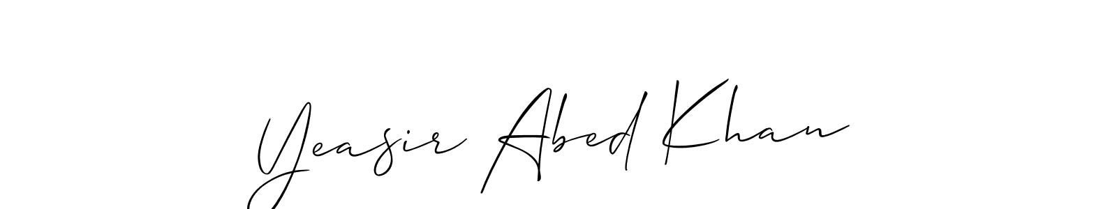 How to make Yeasir Abed Khan name signature. Use Allison_Script style for creating short signs online. This is the latest handwritten sign. Yeasir Abed Khan signature style 2 images and pictures png