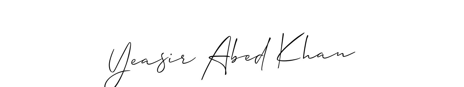 How to make Yeasir Abed Khan name signature. Use Allison_Script style for creating short signs online. This is the latest handwritten sign. Yeasir Abed Khan signature style 2 images and pictures png