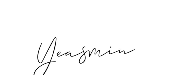Yeasmin stylish signature style. Best Handwritten Sign (Allison_Script) for my name. Handwritten Signature Collection Ideas for my name Yeasmin. Yeasmin signature style 2 images and pictures png
