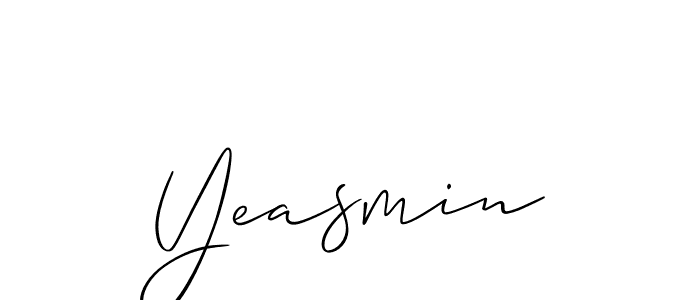 Yeasmin stylish signature style. Best Handwritten Sign (Allison_Script) for my name. Handwritten Signature Collection Ideas for my name Yeasmin. Yeasmin signature style 2 images and pictures png