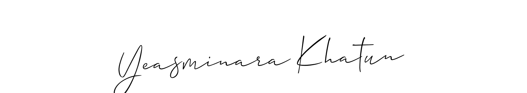 Use a signature maker to create a handwritten signature online. With this signature software, you can design (Allison_Script) your own signature for name Yeasminara Khatun. Yeasminara Khatun signature style 2 images and pictures png